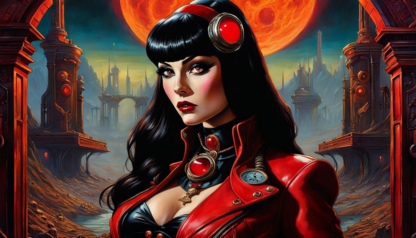 Steampunk Vampirella Frog at Hell's Gate