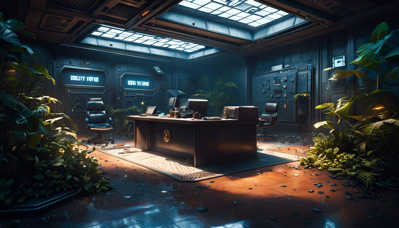 Abandoned Sci-Fi Security Office in 16k Resolution