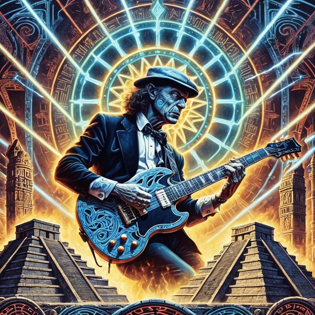 Epicurean Surrealist Concert Scene with AC DC in Latin Ameri...