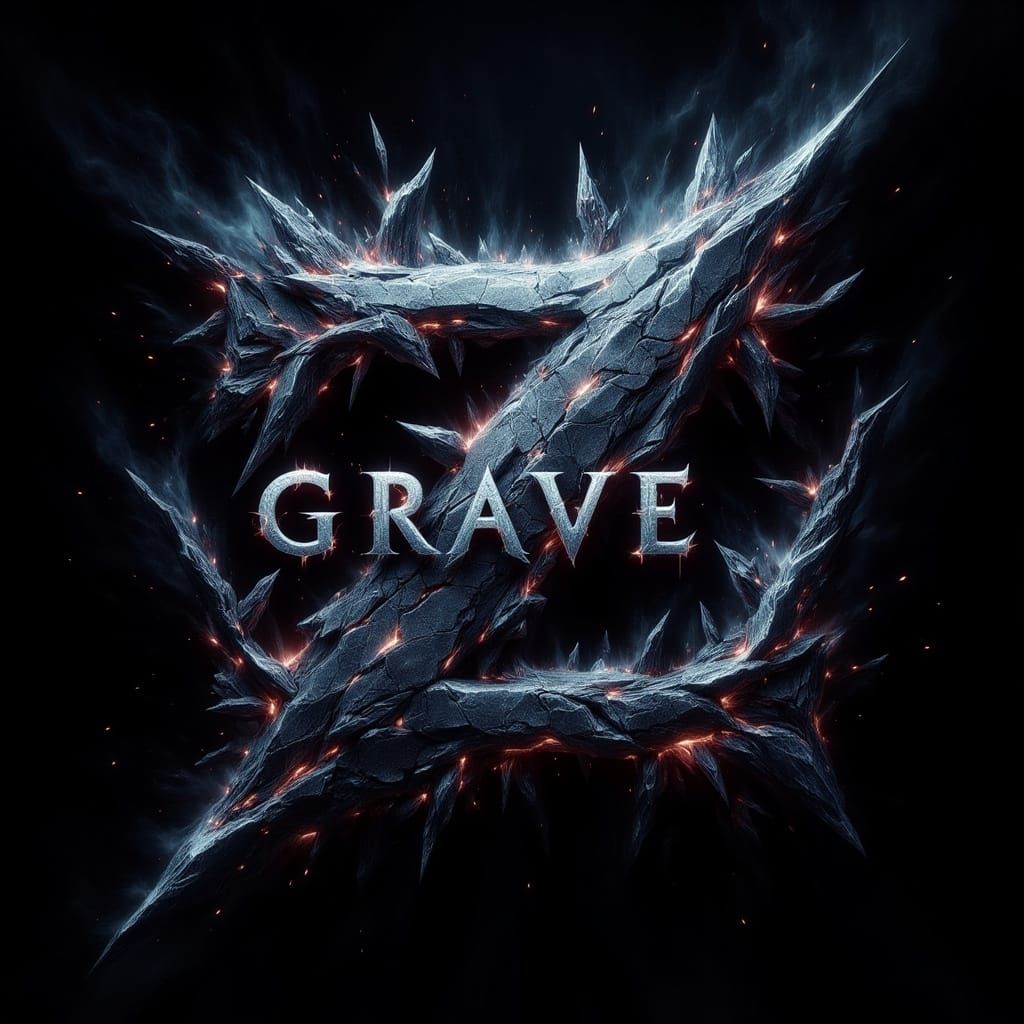 GraveZ Logo: Neon Steampunk in Synthwave Style