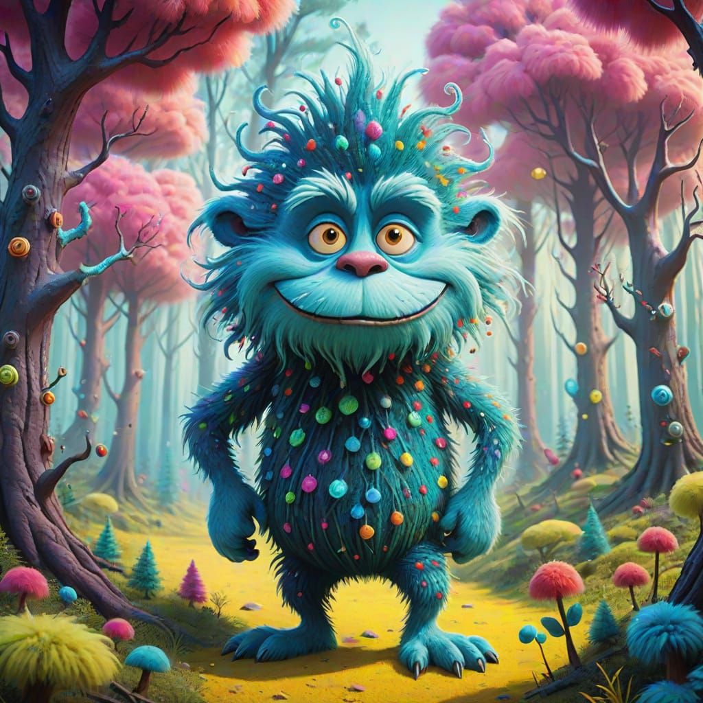 Ugly Beast in Magical Forest, Dr. Seuss Style