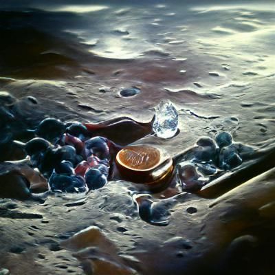 Lunar Surface on a Saturday Night as Oil Painting
