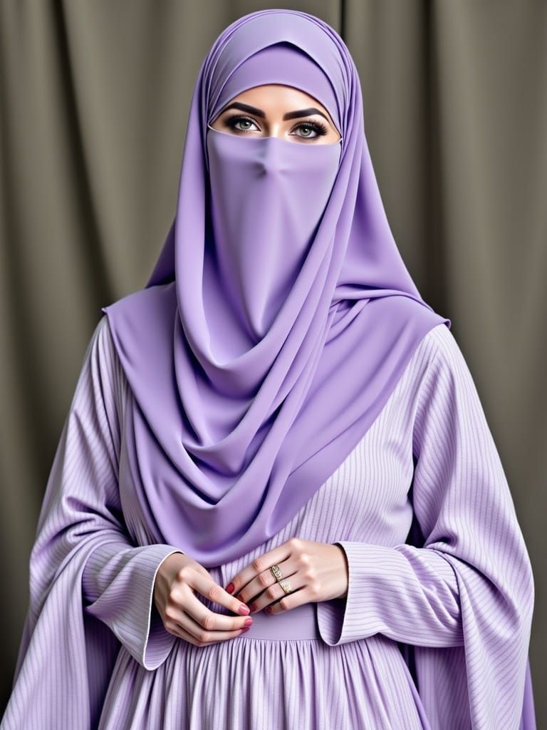 Elegant Niqabi Woman in Lilac Niqab