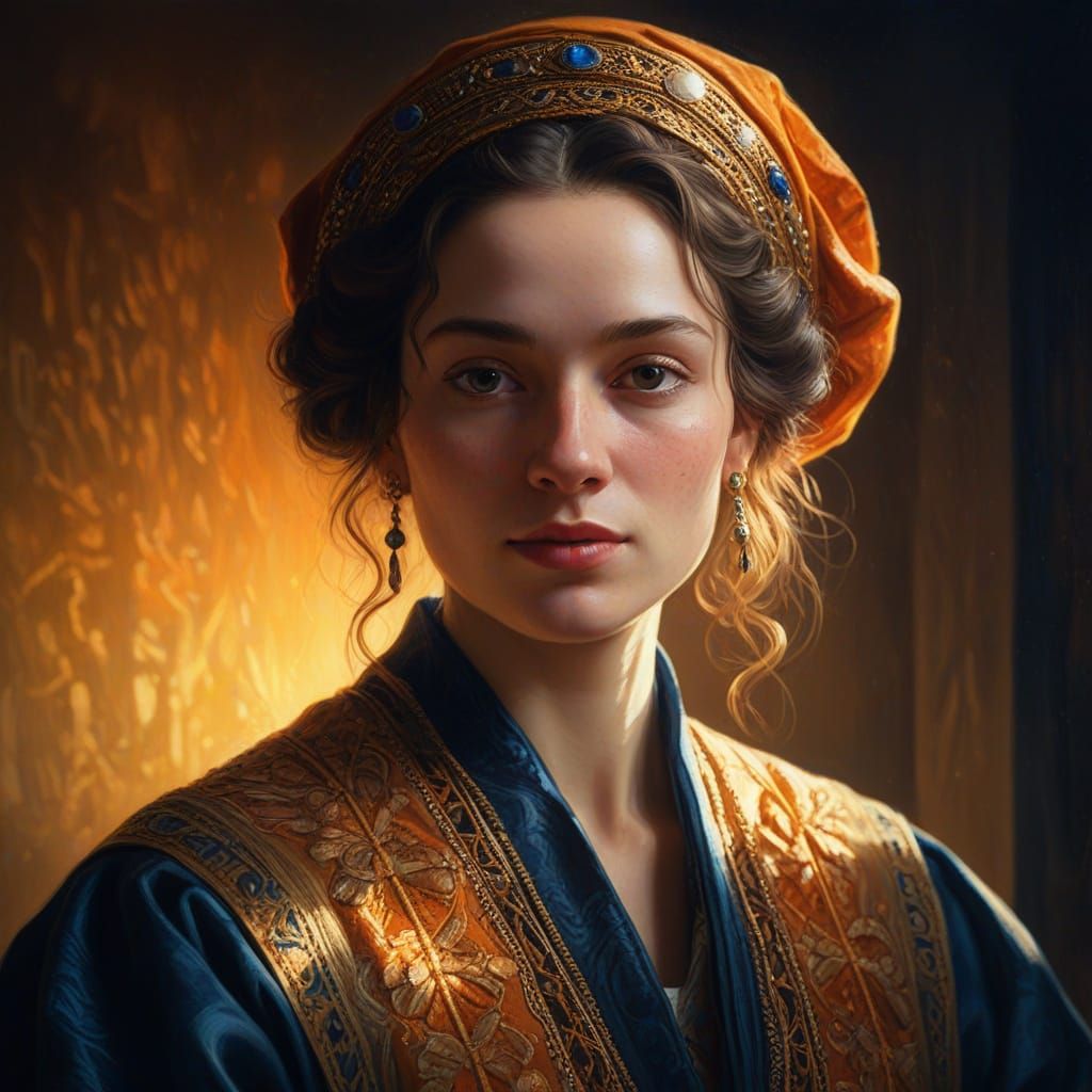 Intricate Portrait in Hyper-Realistic Oil Painting