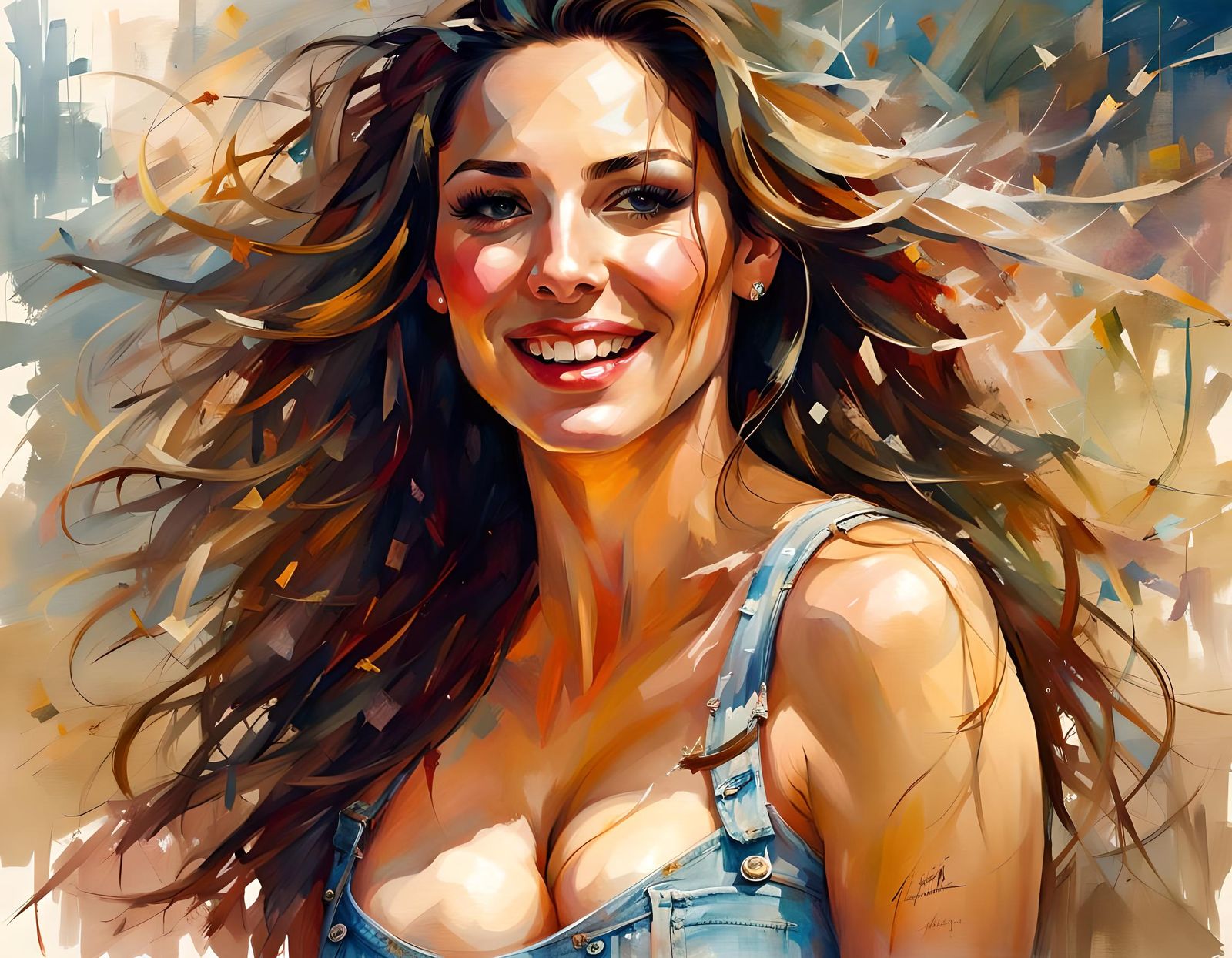 Brunette in Shorts: A Hyperdetailed Digital Portrait
