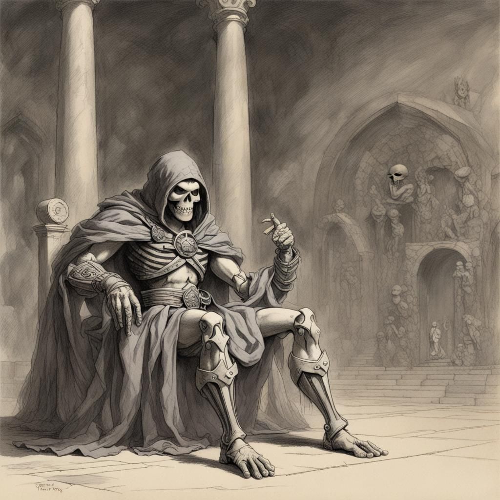 Skeletor in the Style of Alma-Tadema