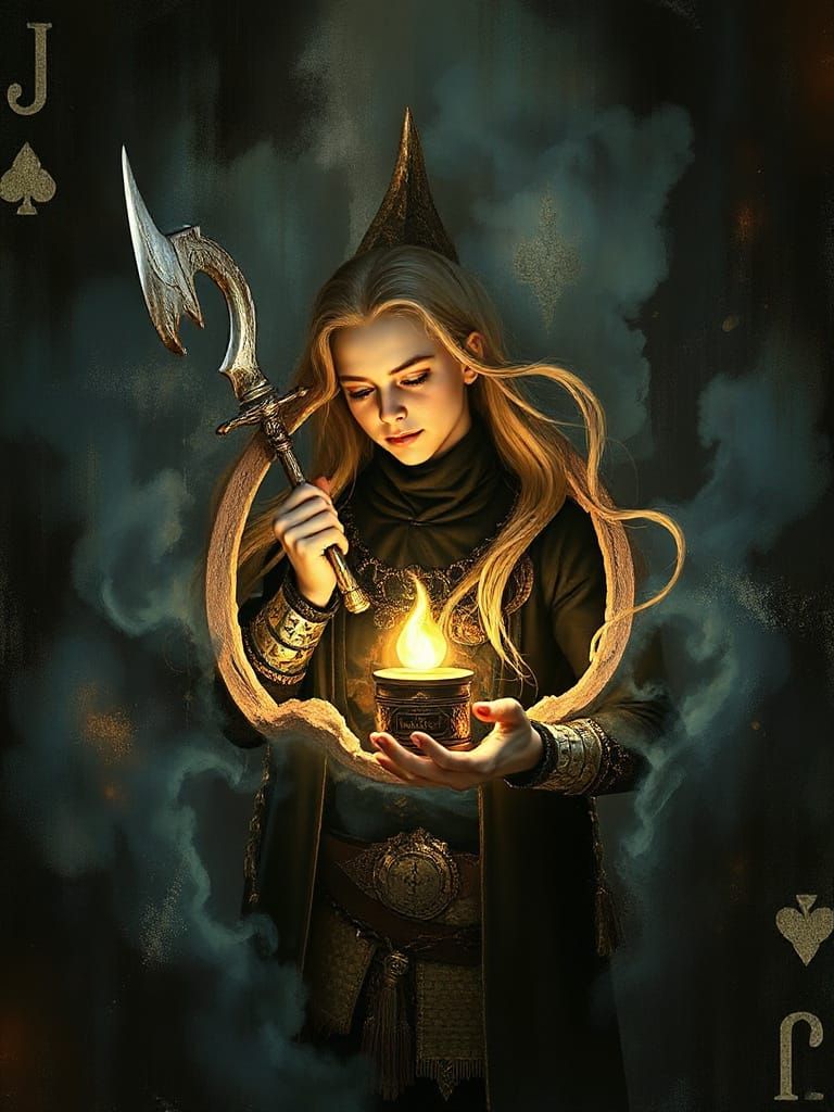 Jack of Spades as Heroic Adventurer in Realistic Fantasy Sty...