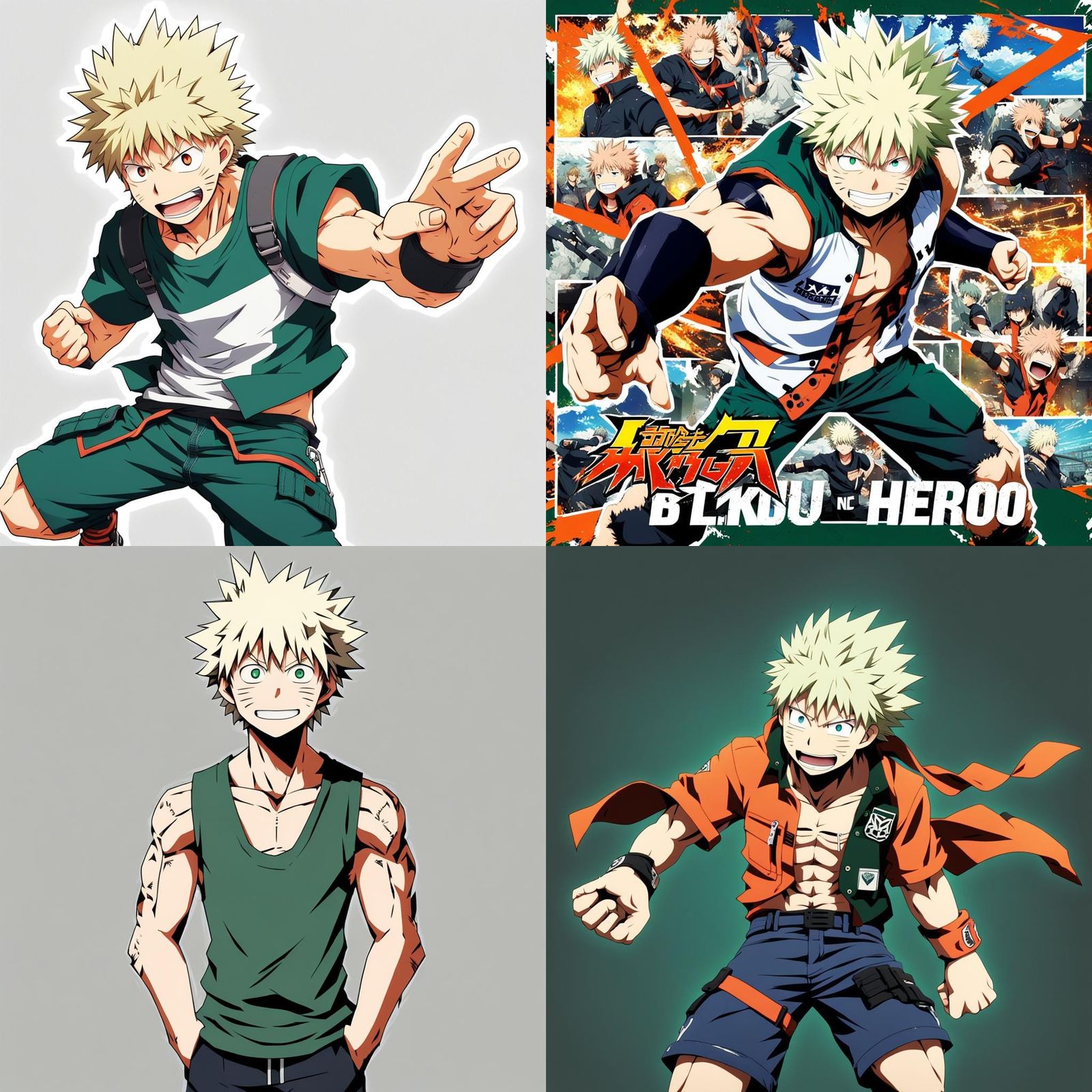 Muscular Katsuki Bakugou: 3D Anime Art
