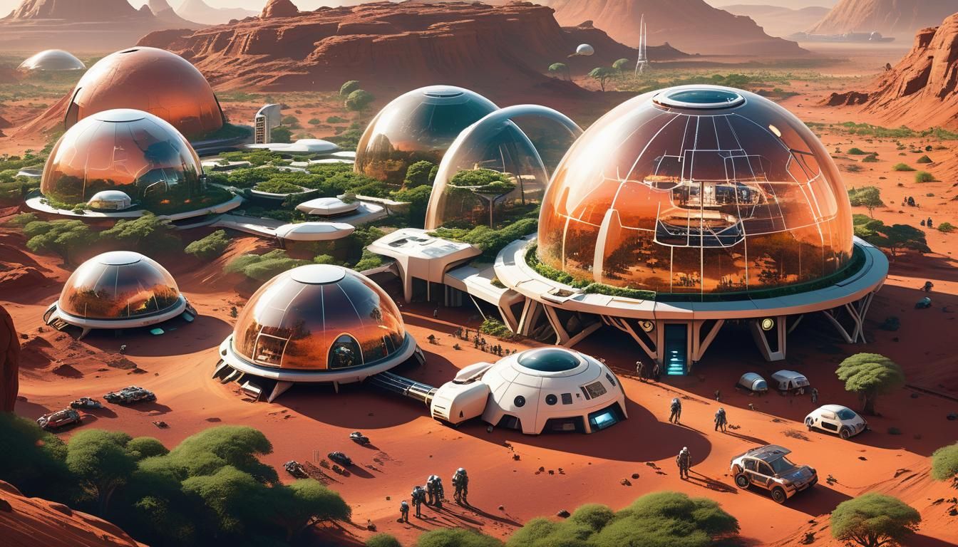 Martian Colony: Self-Sustaining Ecosystem in Triadic Colors