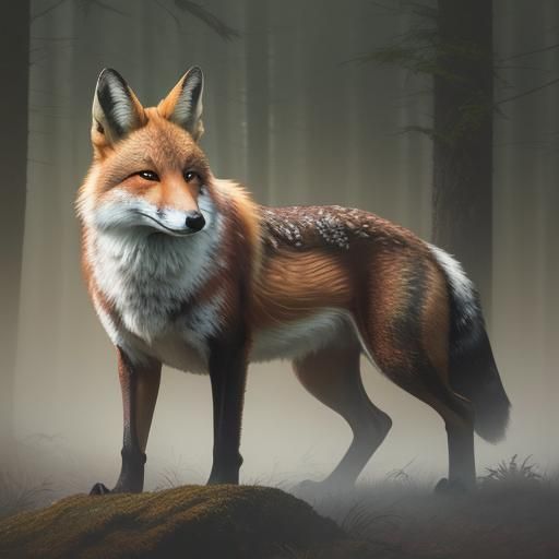 Brown Fox Jumps Over Dog: Wildlife Photography