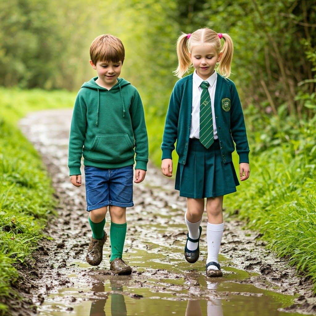 Children's Muddy Adventure in Nature Reserve