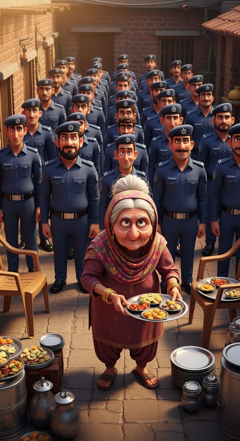 Disney Pixar Style Pakistani Courtyard Scene