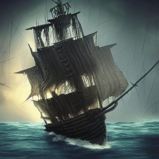 Cursed Evil Pirate Ship on Dark Seas