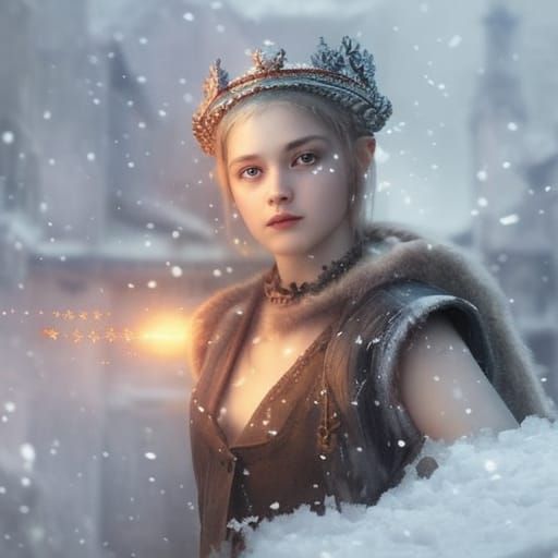 Snowy Magic Store in Photorealistic Style