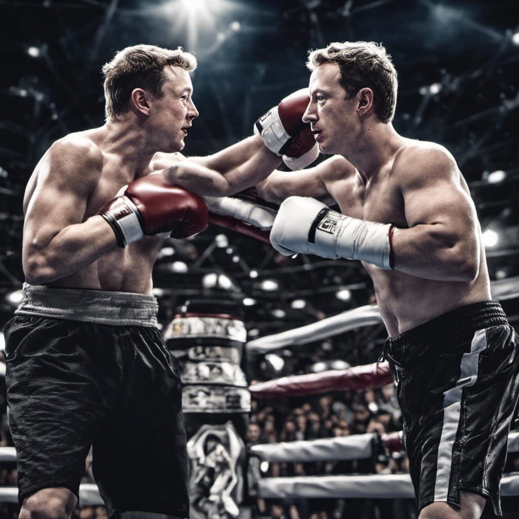 Hyperrealistic Elon Musk vs Zuckerberg Boxing Match