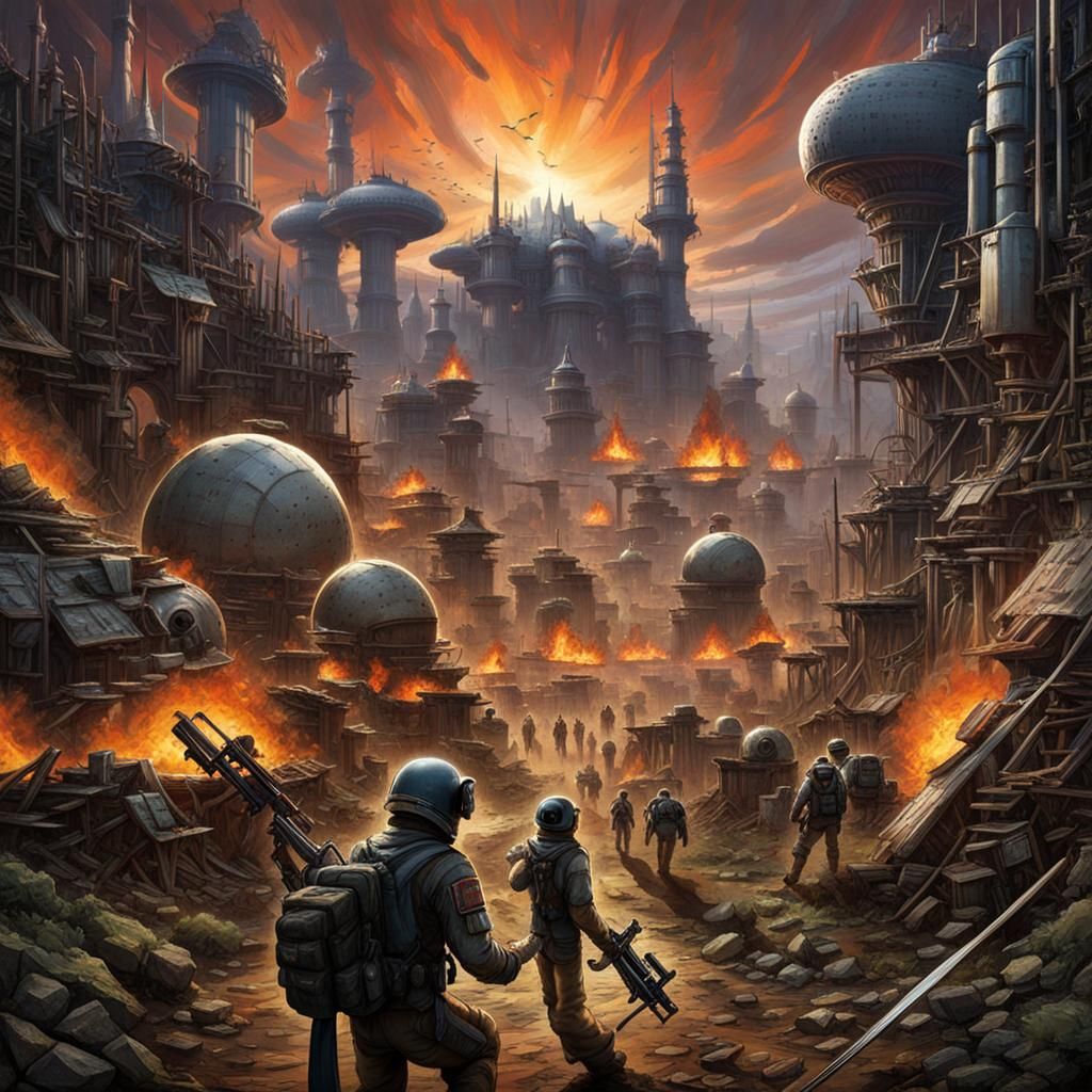 Anime Art: Young Fugitive Haunted by Skynet on Mars