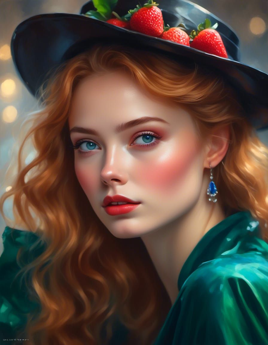 Gothic Woman with Green Eyes in Professional Photo