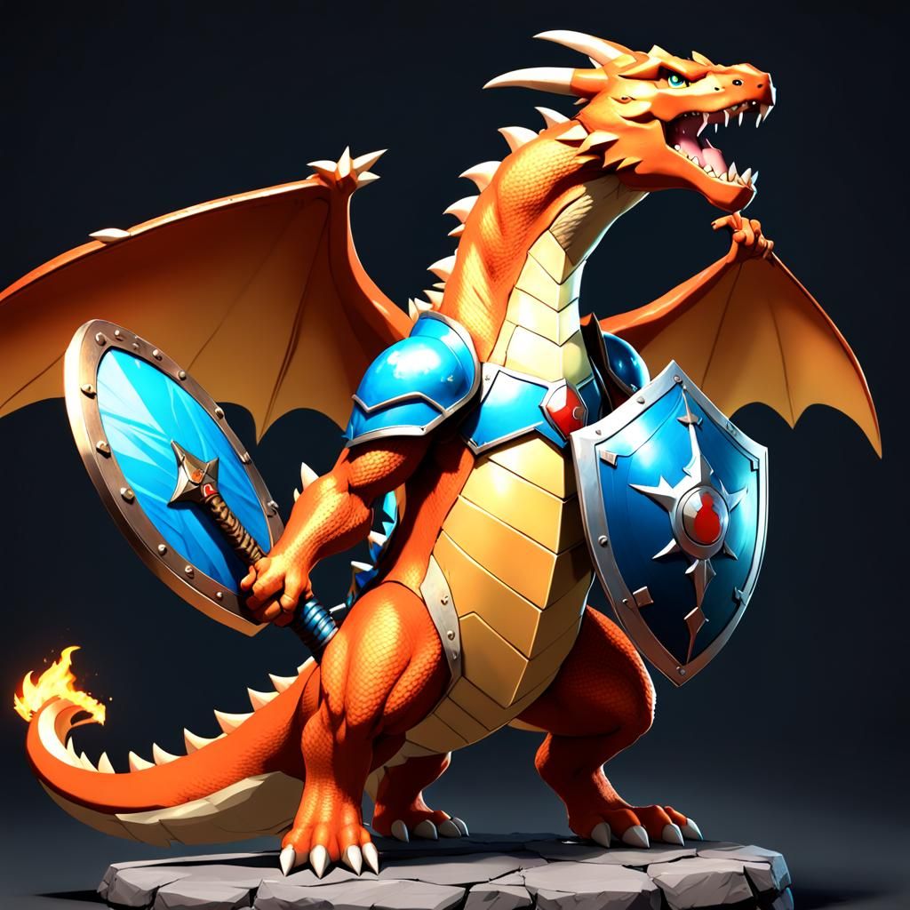 Warrior Charizard Anime 3D Concept Art