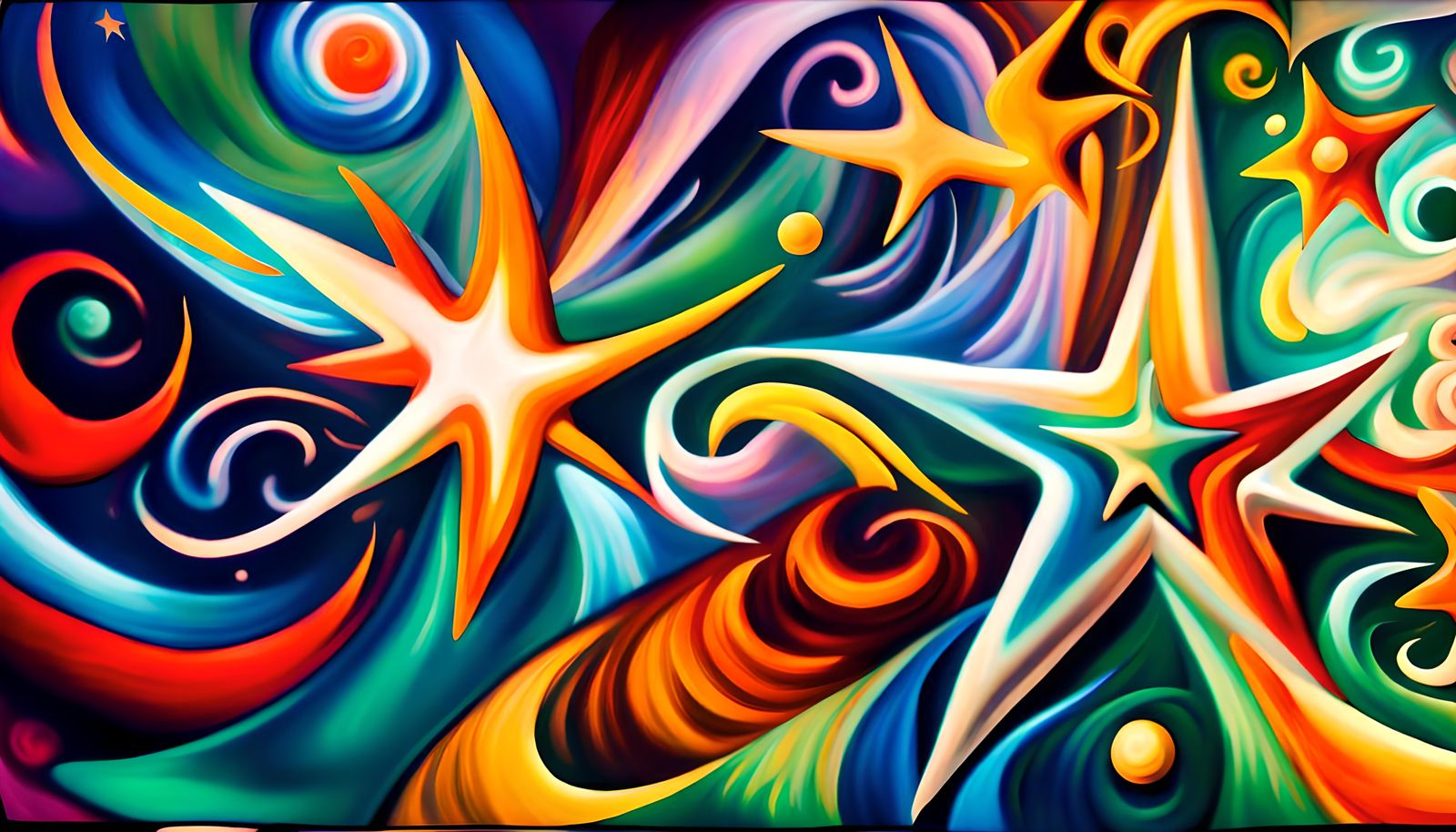 Colorful Star Beings in Plasma Maelstrom