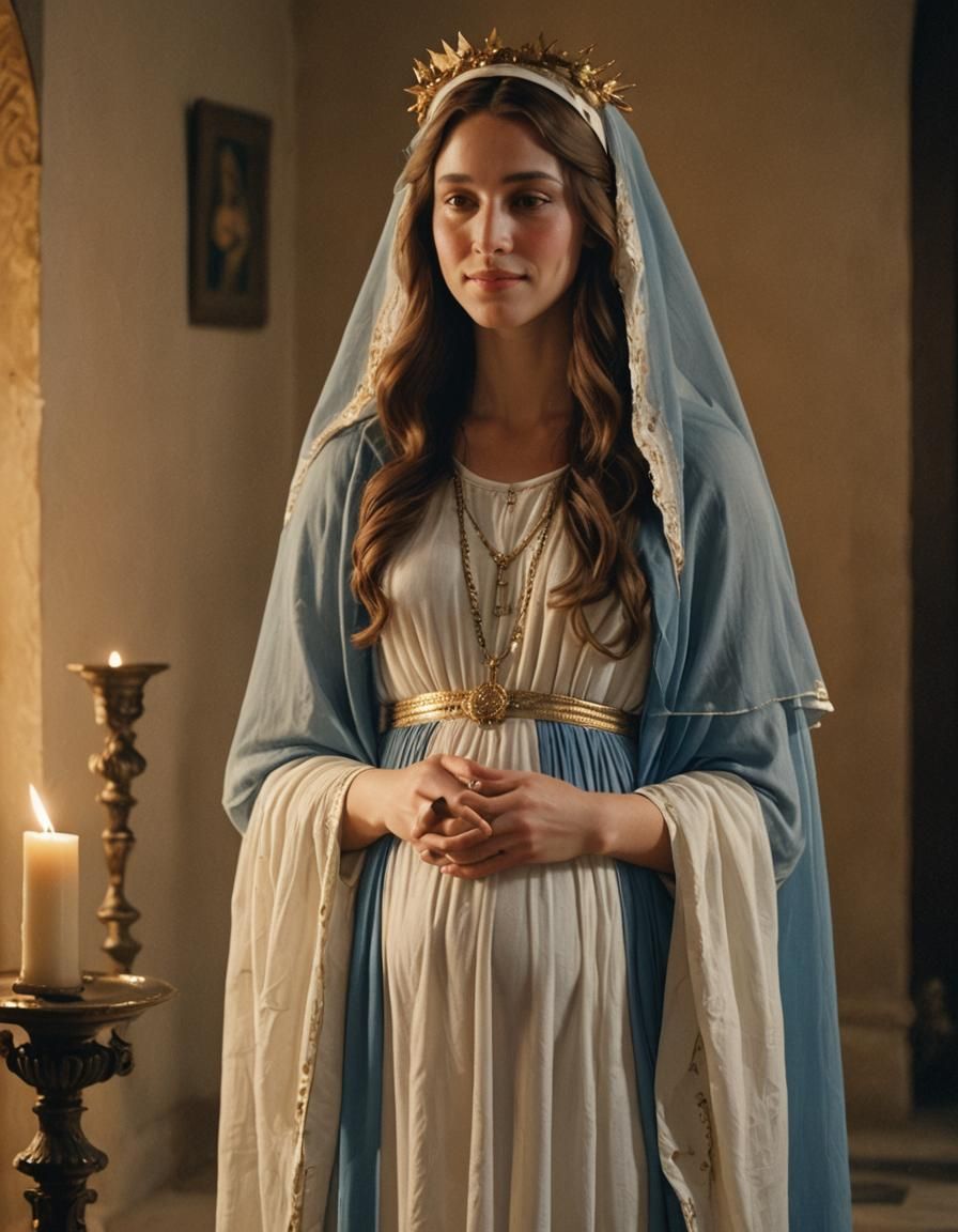 Pregnant Virgin Mary in Renaissance Style