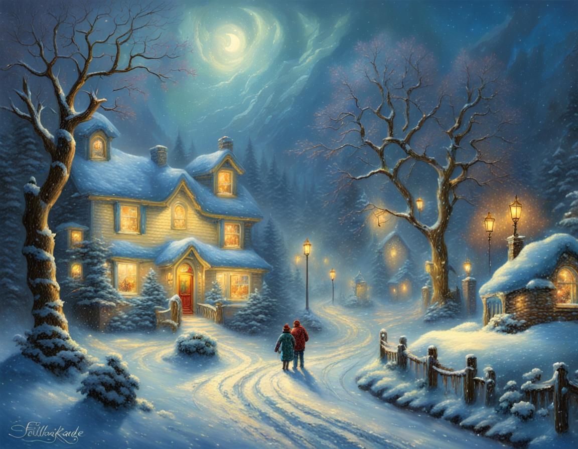 Serpents Blizzard Night in Luminist Style