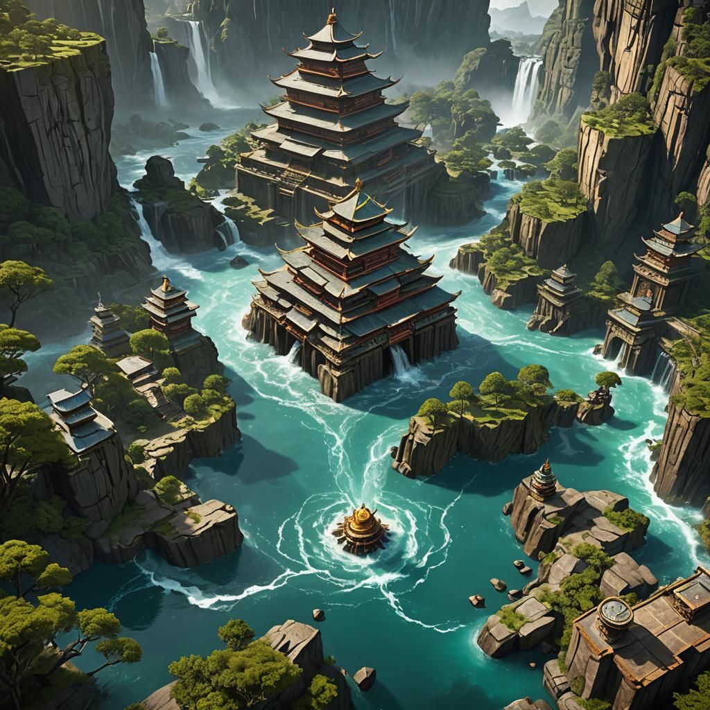 Avatar Waterbender in Detailed Matte Painting Style