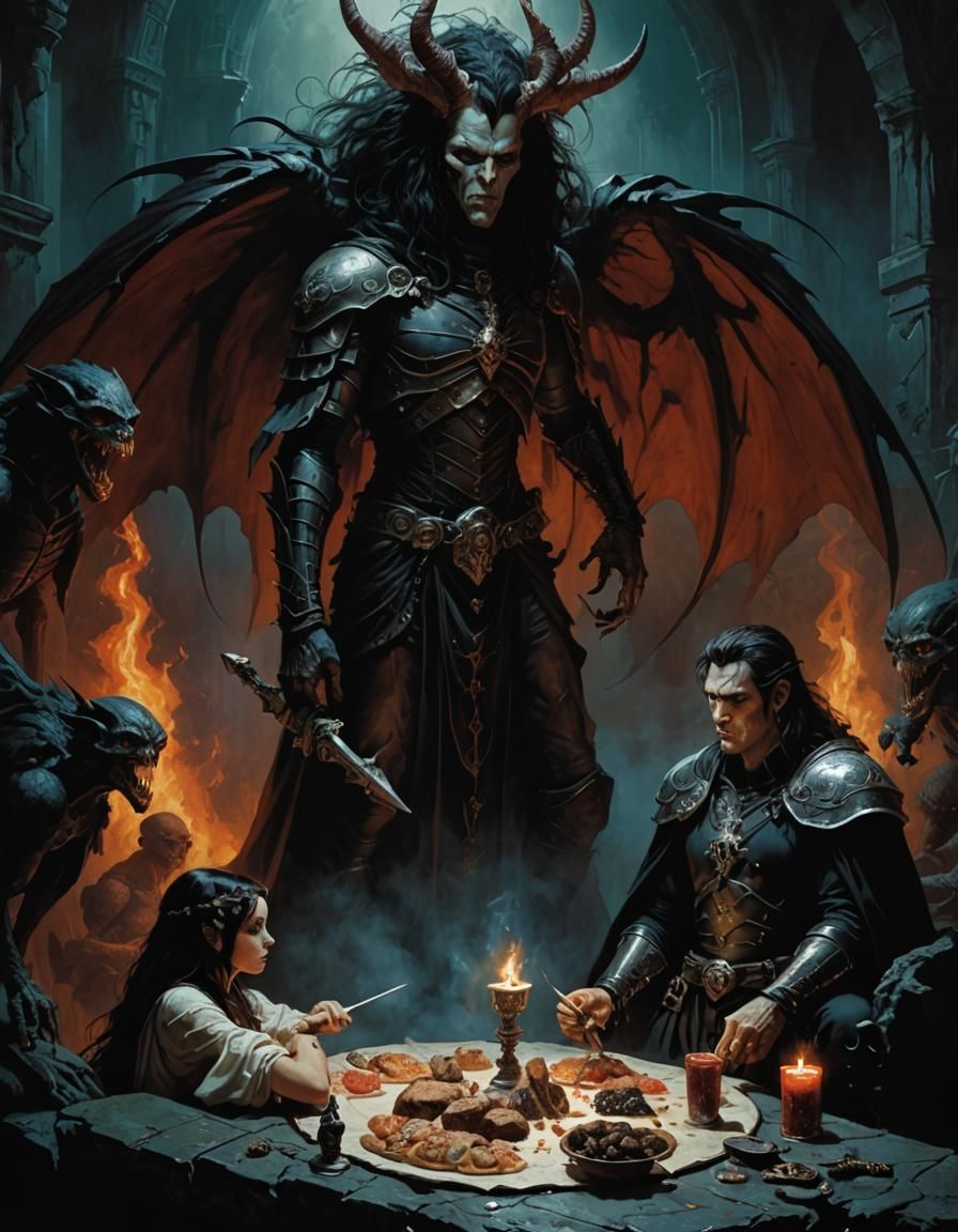 Dramatic Fantasy Art with Deep Color and Contrast