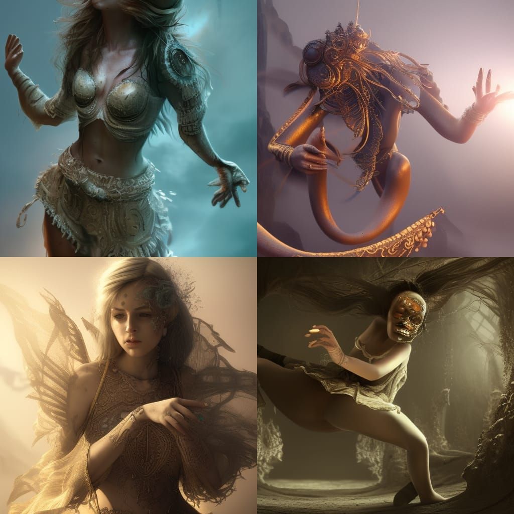 Mummy's Hula Hoop Dance: Photorealistic Airbrush Art