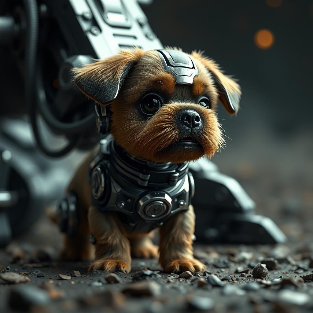 Futuristic Sci-Fi Dog with Intricate Mech Details