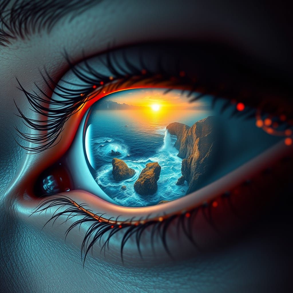 Ocean Eye: Hyperrealistic Concept Art Portrait