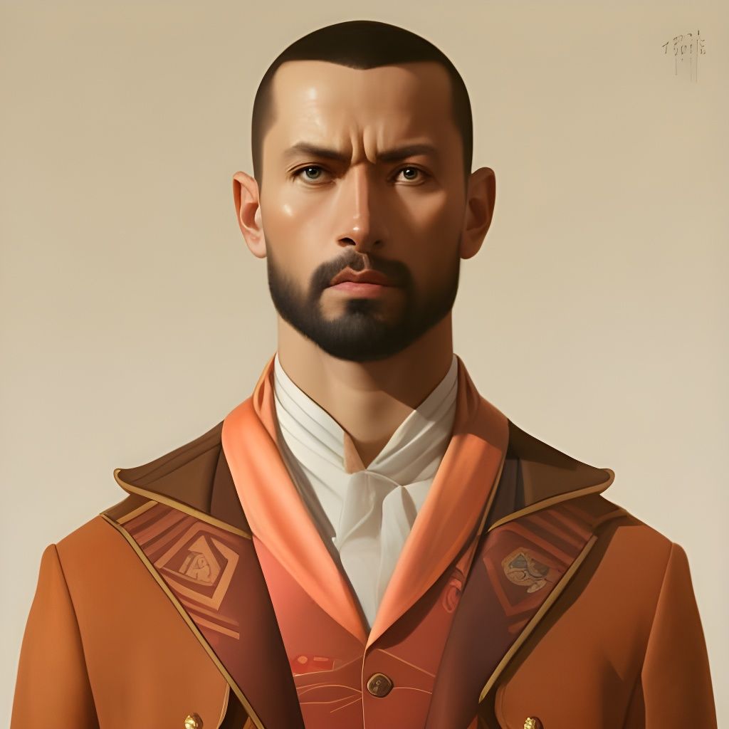 Realistic Portrait of Young Man in Digital Painting Style