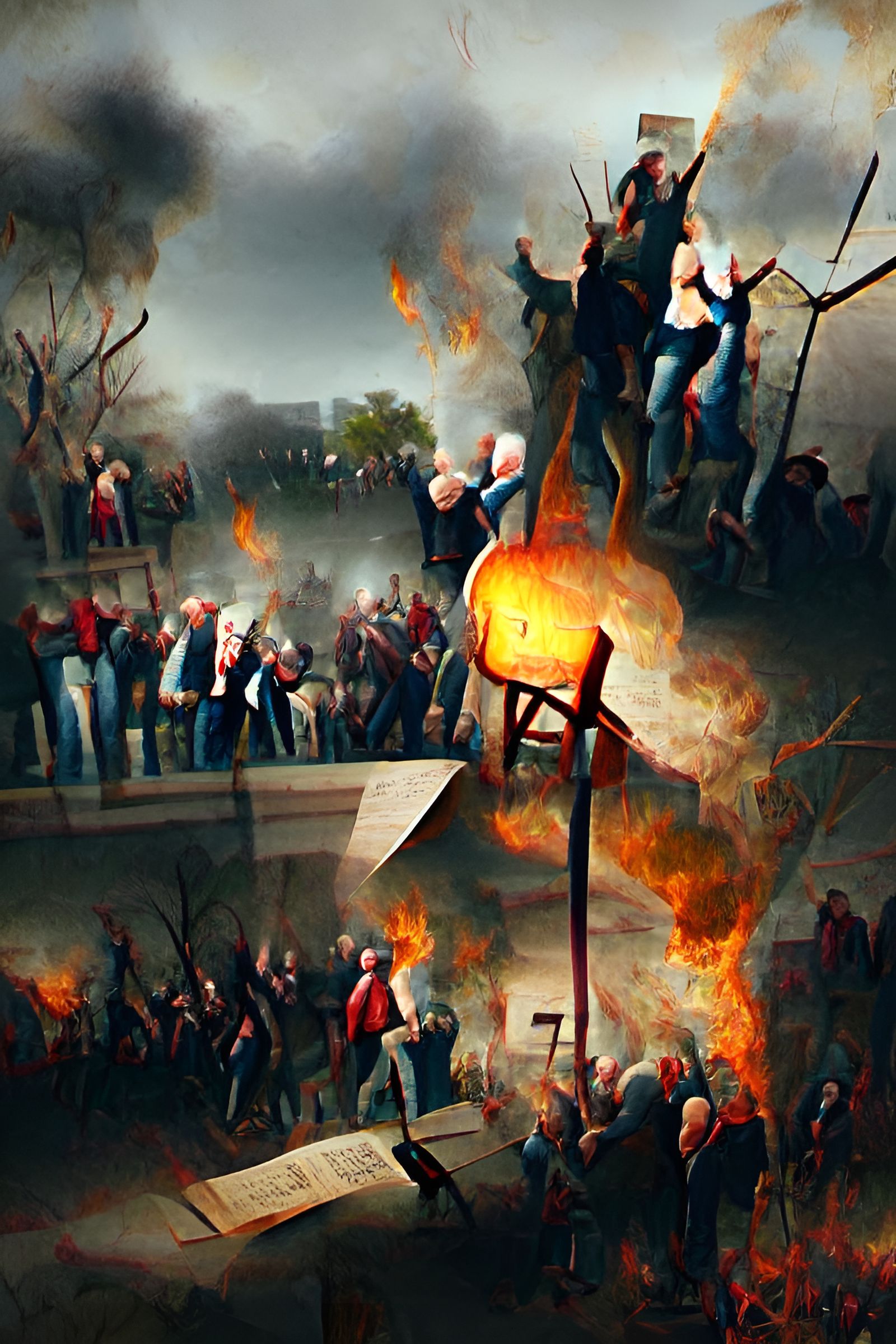 January 6 Insurrection Fire in Hieronymus Bosch Style