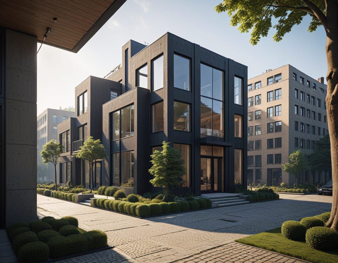 Utopian Cityscape with Modern Architecture