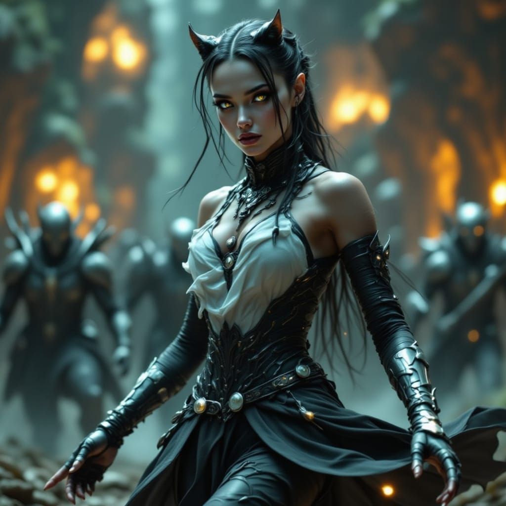 Feline Angel in Cinematic Film Style