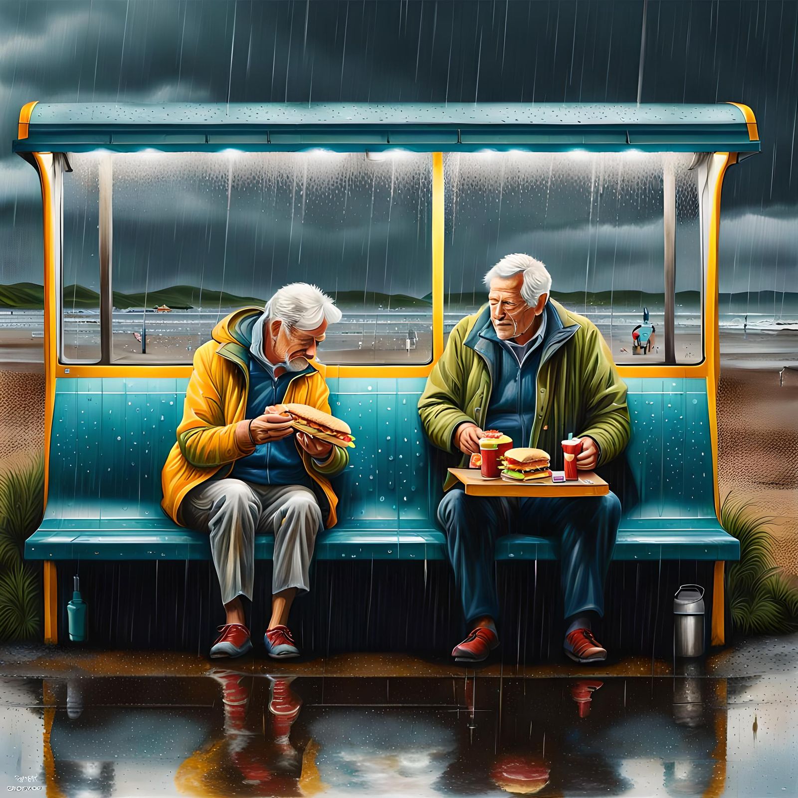 Surreal, Typical May Bank Holiday at a British Beach