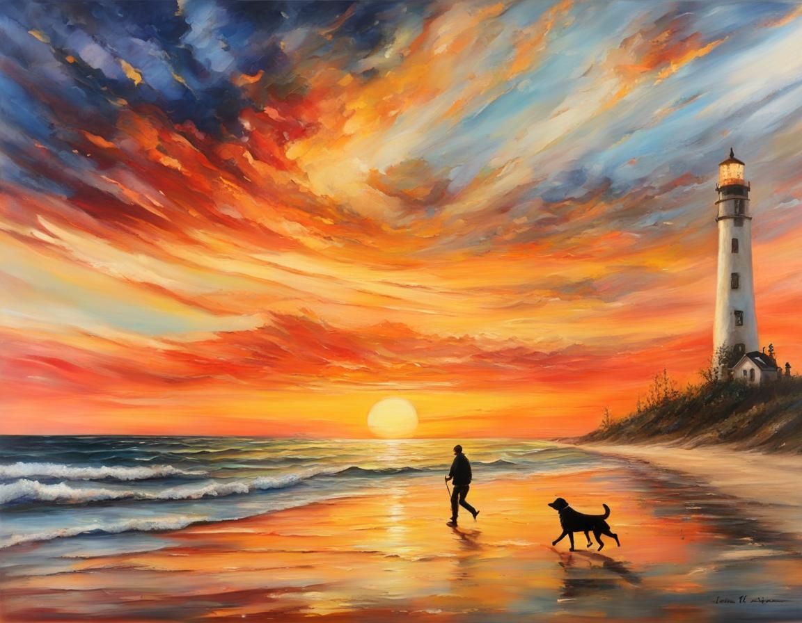 Sunset Walk on the Beach