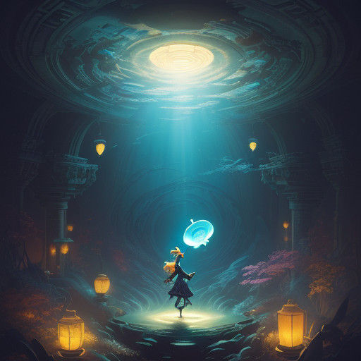 Enchanted Descent into a Whimsical Wonderland in Vibrant Dig...