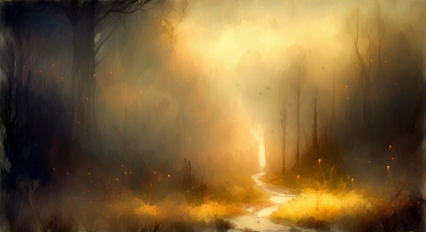 Mystical Oil Painting in Romantic Style