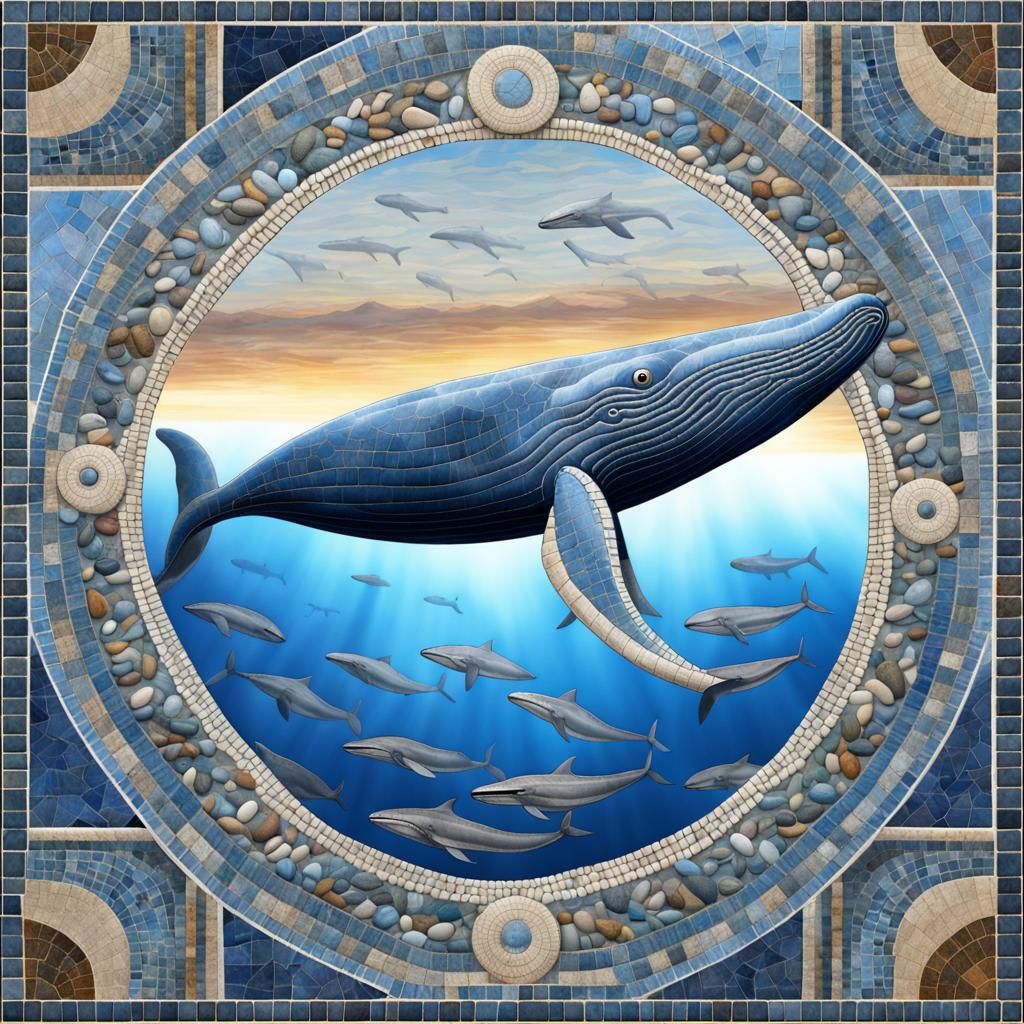 Blue Whale Zeugma Mosaic in High Detail