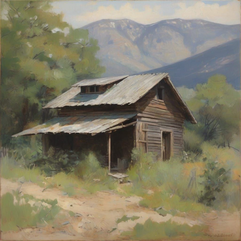 Weathered Shack in the Mountains