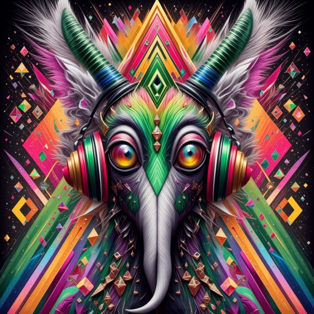 Abstract Geometric Shapes in Cool Tones