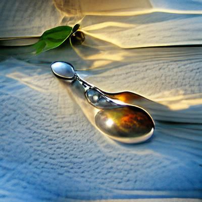 Silver Spoon with Natural Light Reflection