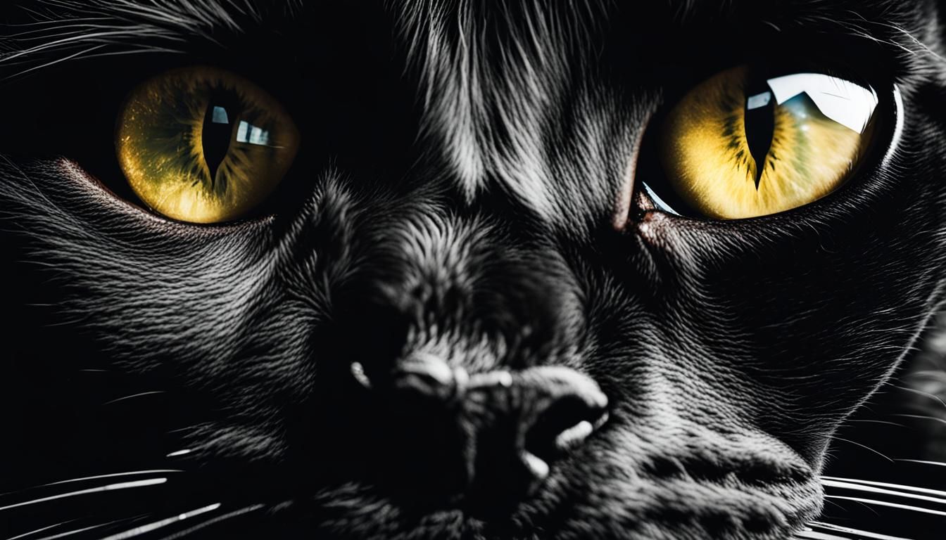 Starry Night Reflection in Black Cat Eyes