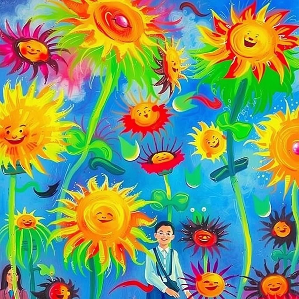 Joyful Carnival Scene in Expressive Modern Style