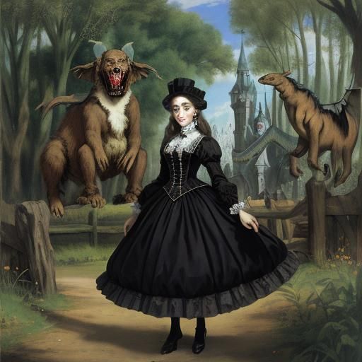 Charming Vampire Park in Classical Art Style