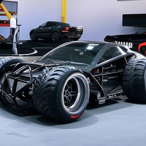Realistic Off-Road Supercar with Oversized Tires