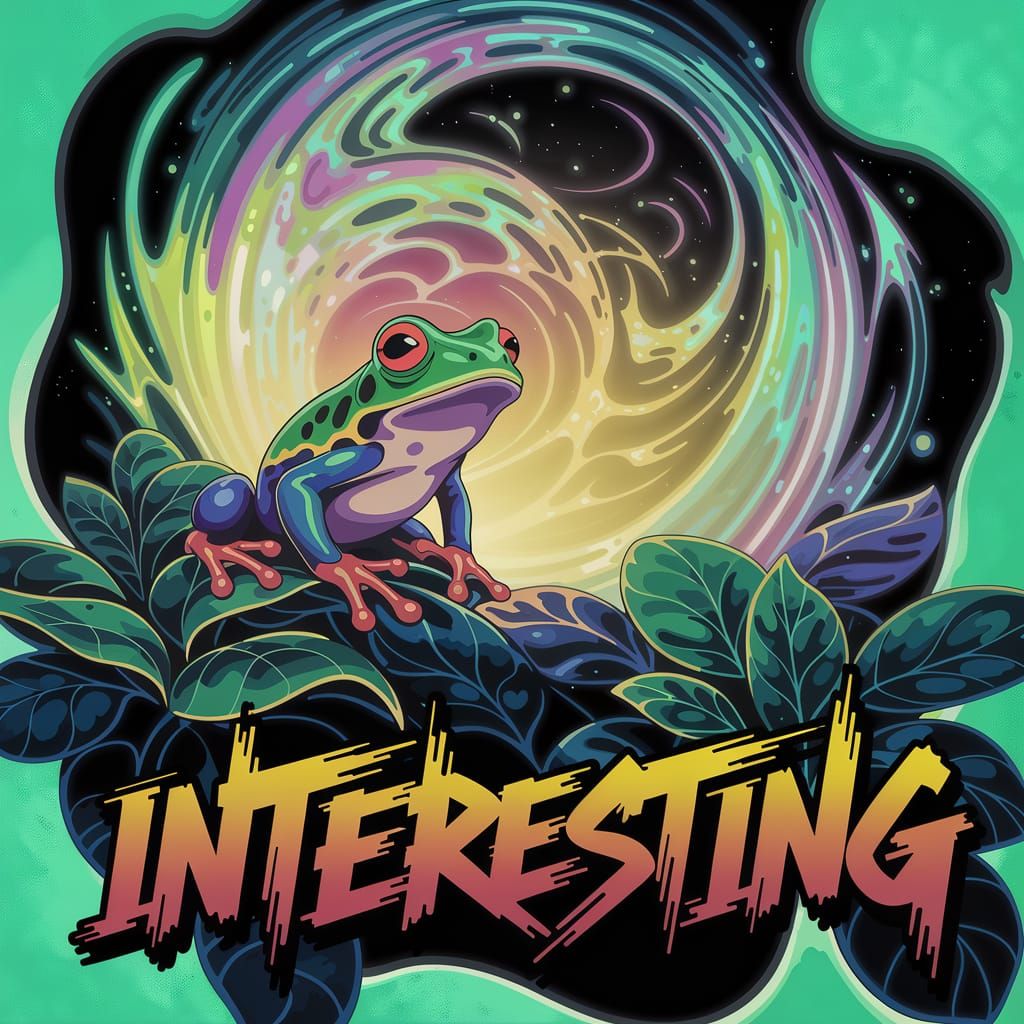 In a vibrant gouache painting style reminiscent of artists like James Jean, Loish, and Victo Ngai, a vividly colored fro...