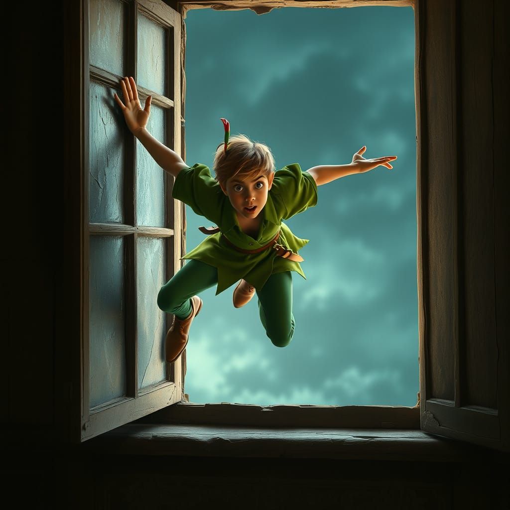 Peter Pan Longs to Return Home: Digital Art