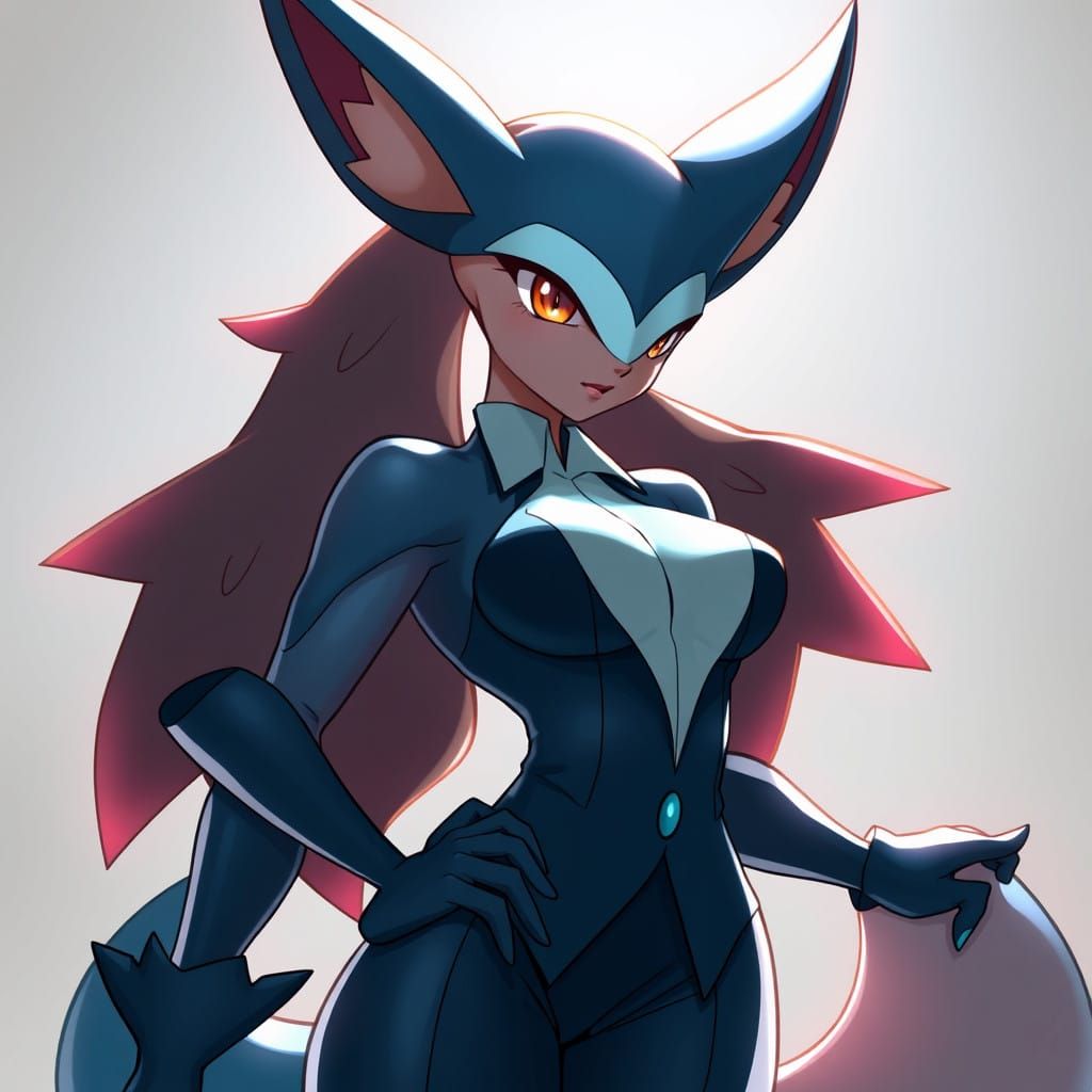 Seductive Pokémon Femina with Lucario Physique in Comic Book...