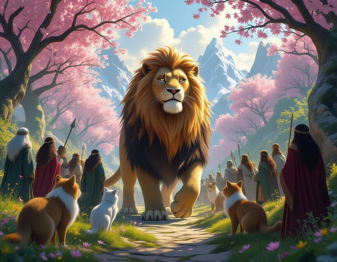 Aslan and Narnian Creatures in Spring
